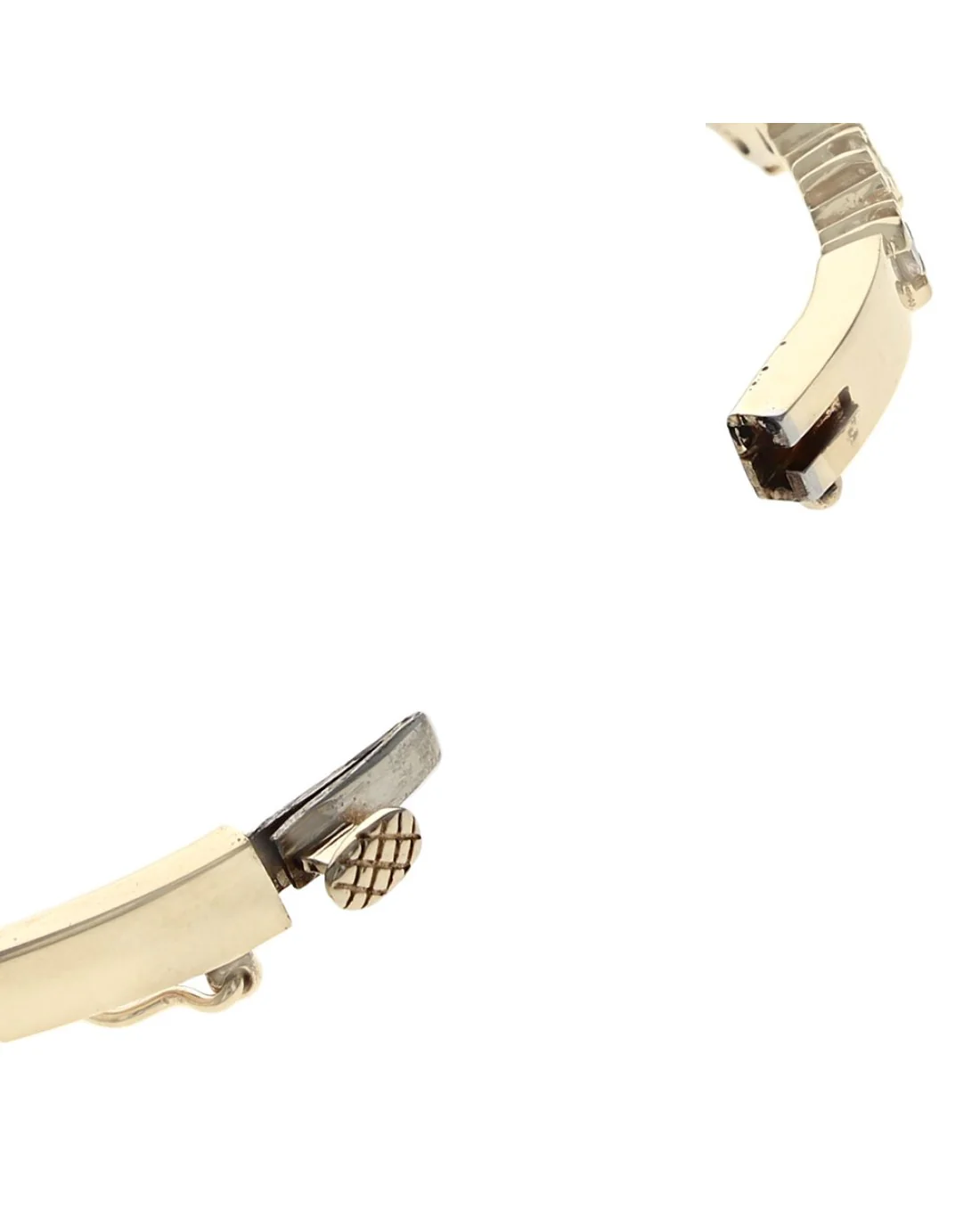 Diamond Squiggle Hinged Bangle Bracelet in Yellow Gold - Image 2