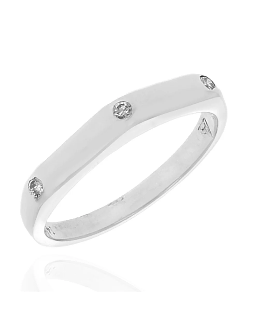 Diamond Stack Band in White Gold