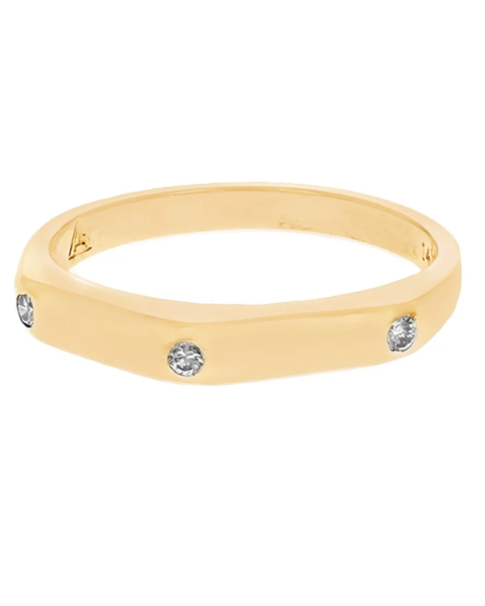 Diamond Stack Band in Yellow Gold - Image 2