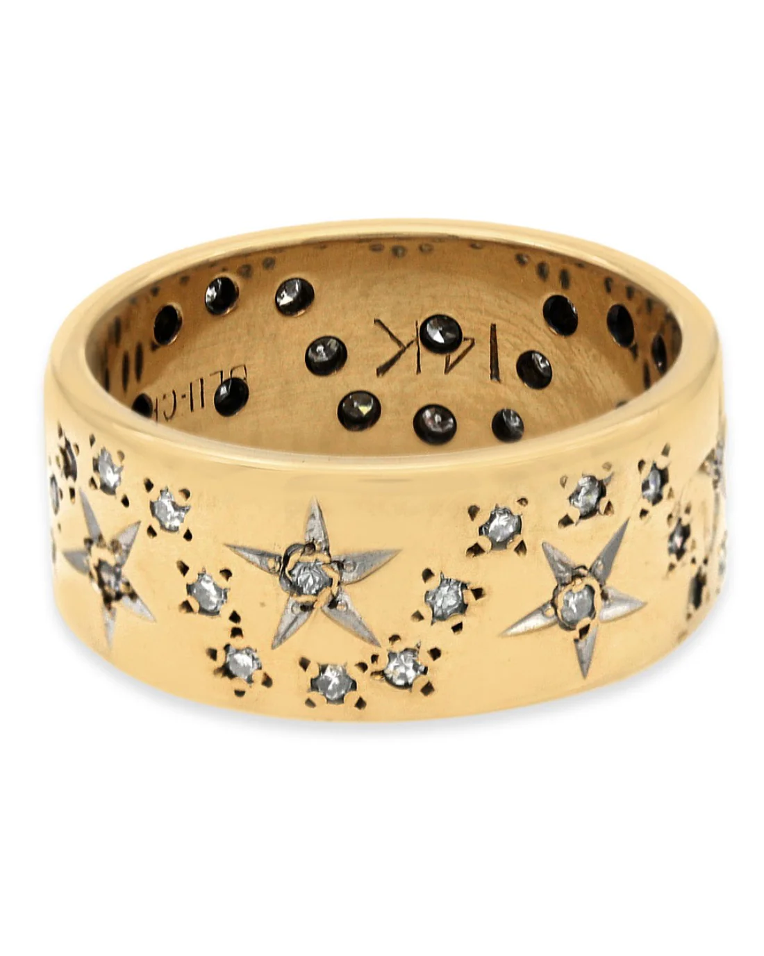 Diamond Stars Band in Yellow Gold - Image 2