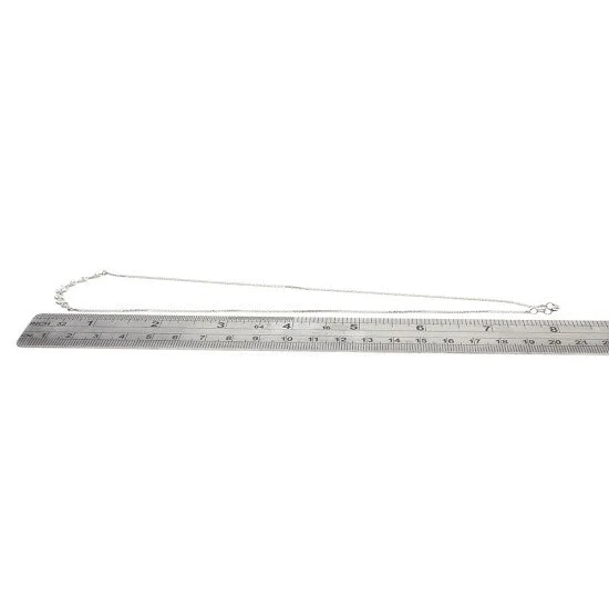 14K White Gold Diamond Station Necklace - Image 3