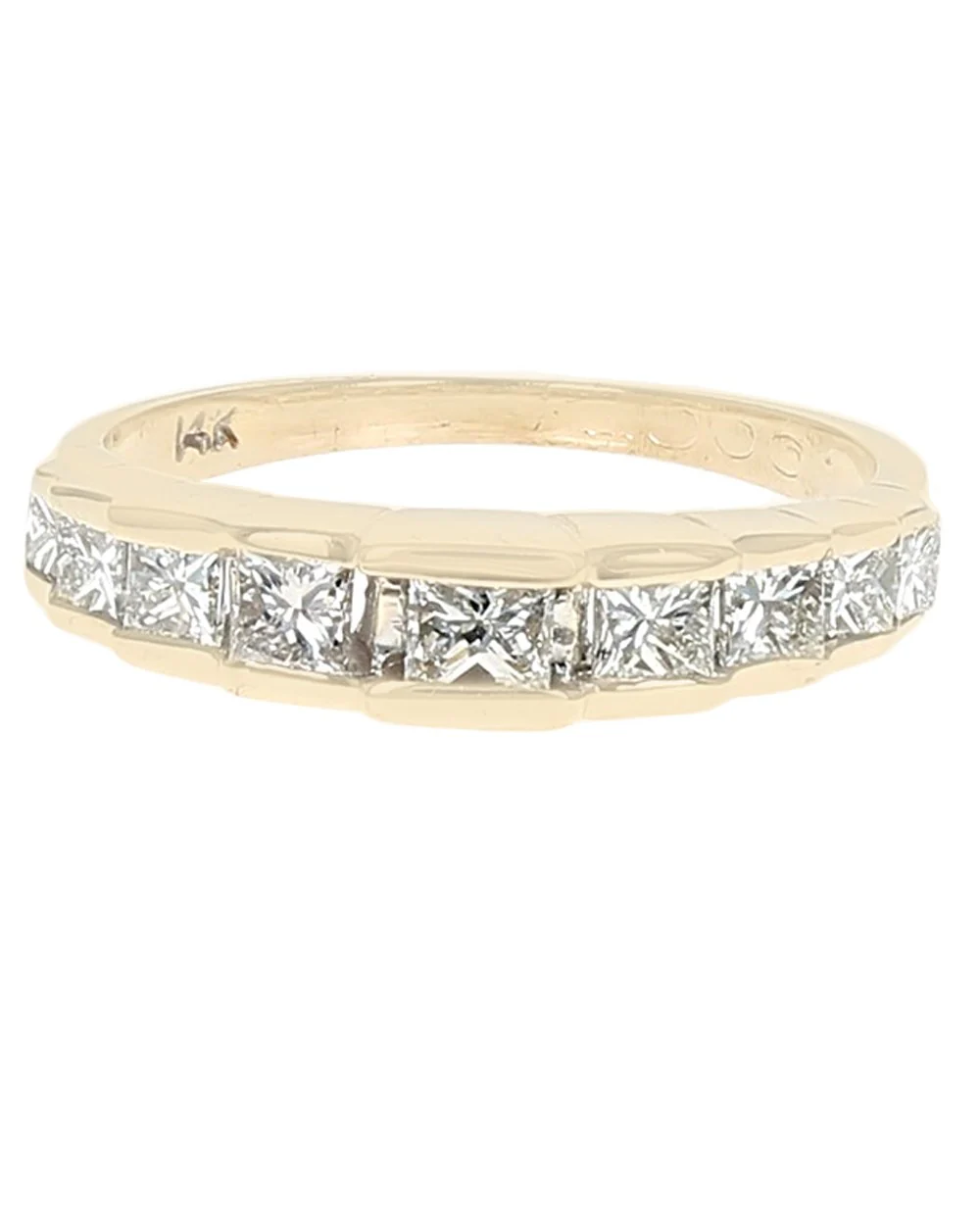 Diamond Step Cut Side Ring in Yellow Gold - Image 2