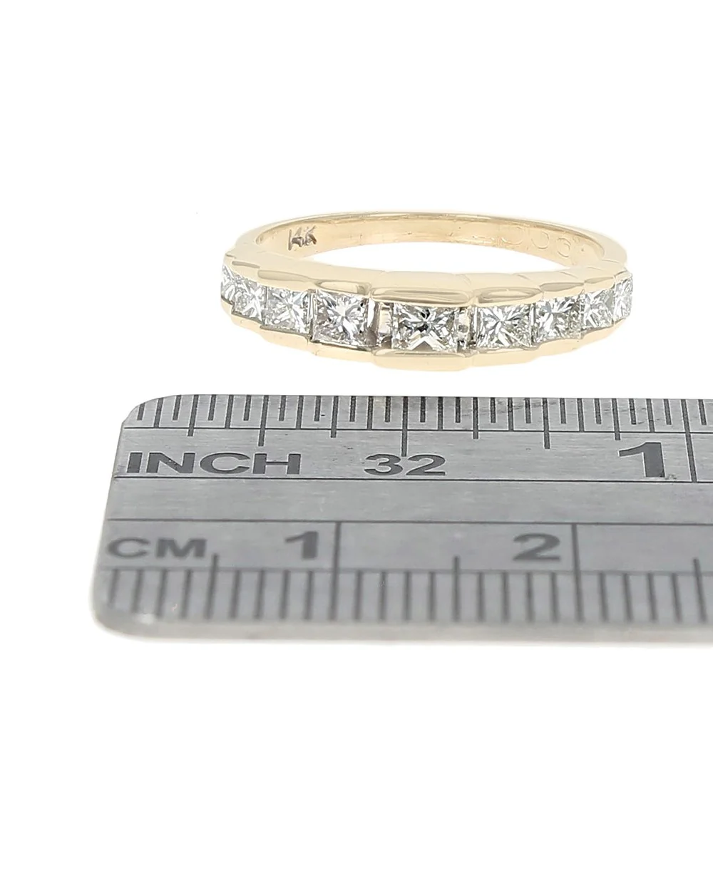Diamond Step Cut Side Ring in Yellow Gold - Image 3