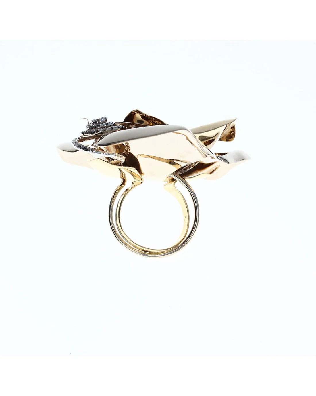 Diamond Swirl Accent Rose Bloom Fashion Ring - Image 3