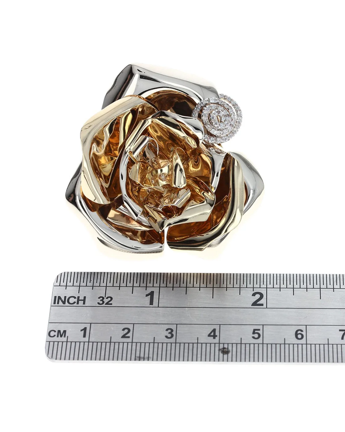 Diamond Swirl Accent Rose Bloom Fashion Ring - Image 4