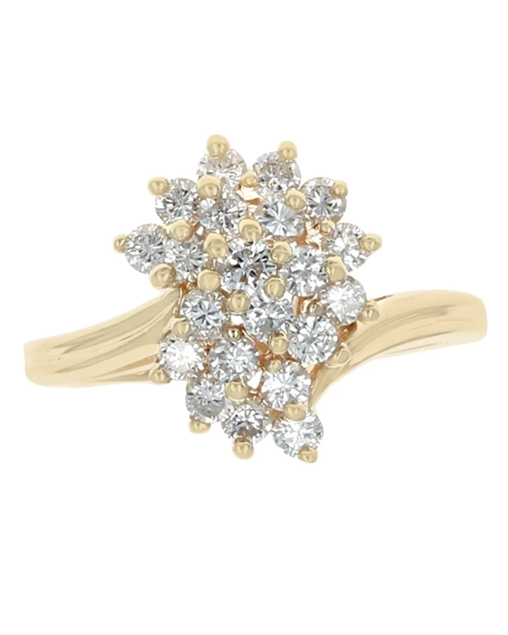 Diamond Swirl Cluster Ring in Gold - Image 2