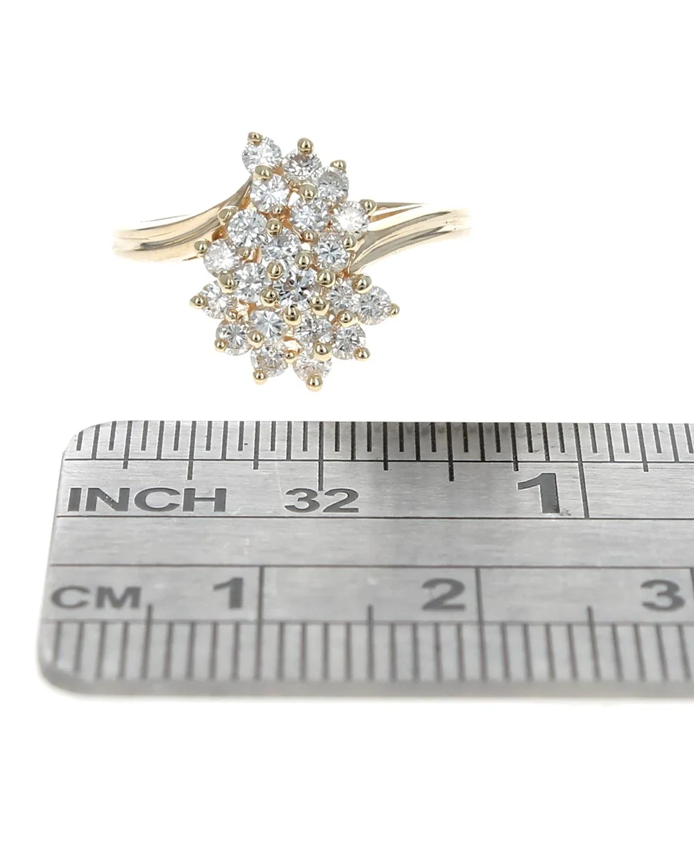 Diamond Swirl Cluster Ring in Gold - Image 3