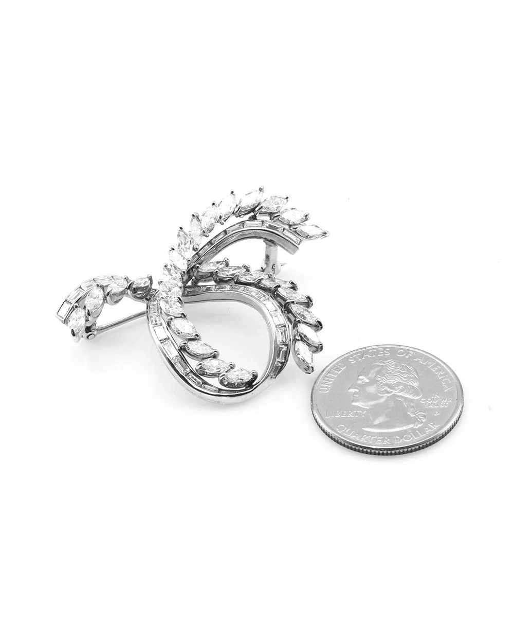Diamond Swirl Pin in Platinum - Image 2