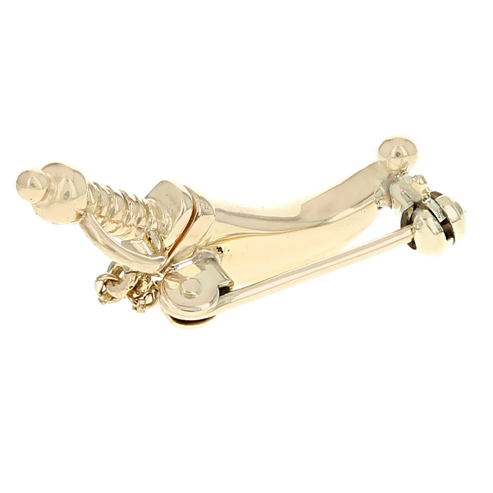 Diamond Sword Pin in Yellow Gold - Image 2