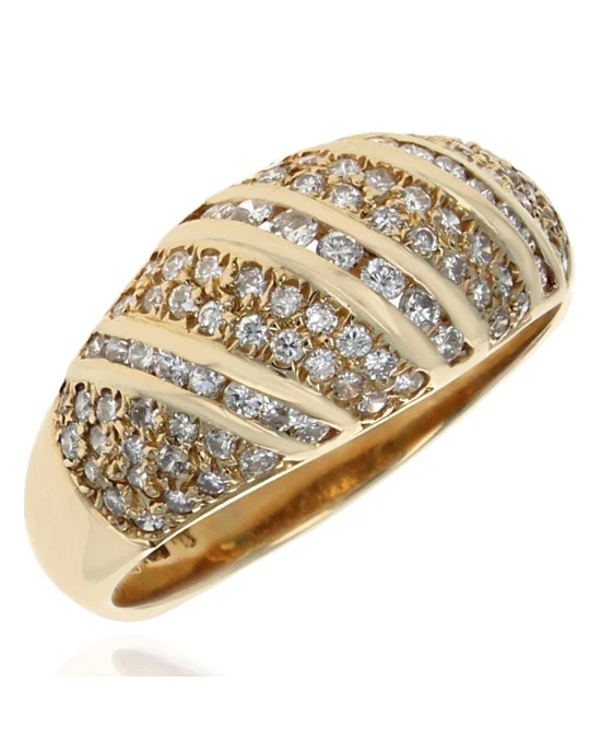Diamond Tapered Band in Yellow Gold
