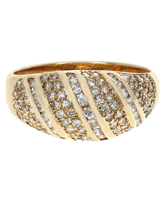 Diamond Tapered Band in Yellow Gold - Image 2