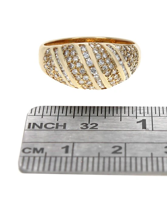 Diamond Tapered Band in Yellow Gold - Image 3
