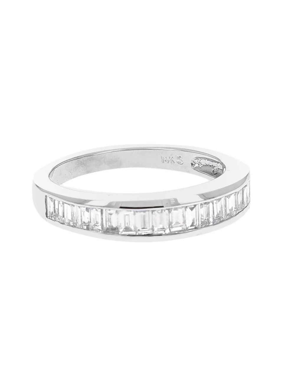 Diamond Tapered Ring in White Gold - Image 2