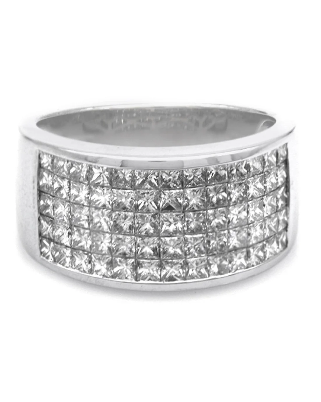 Diamond Tapered Ring in White Gold - Image 2