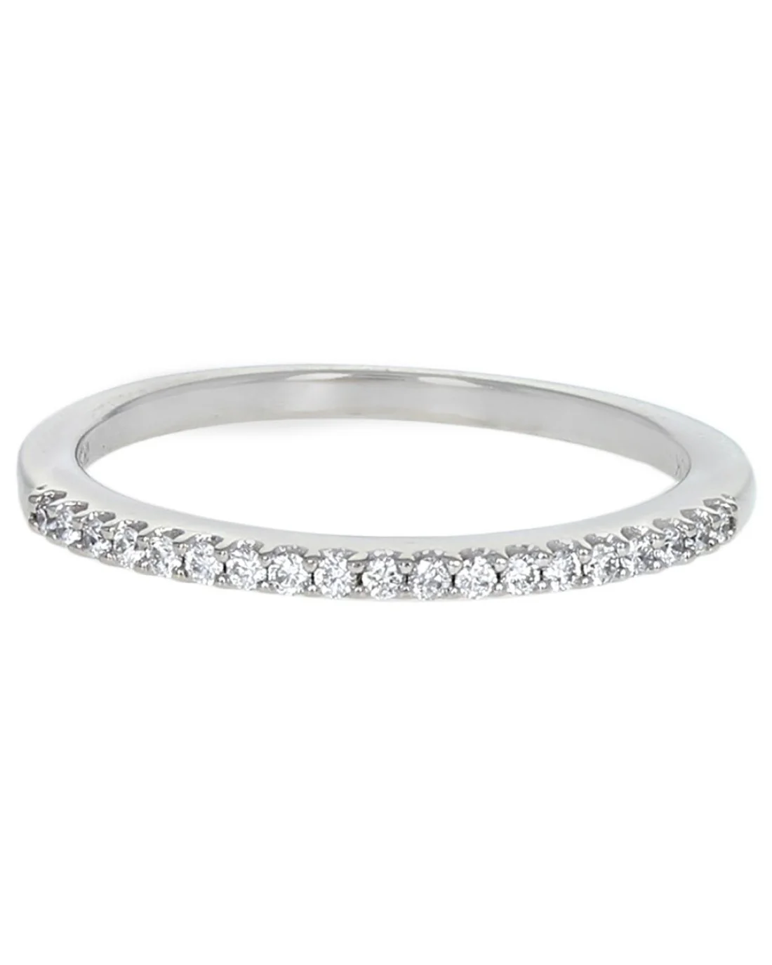 Diamond Thin Scalloped Edge Band in White Gold - Image 2
