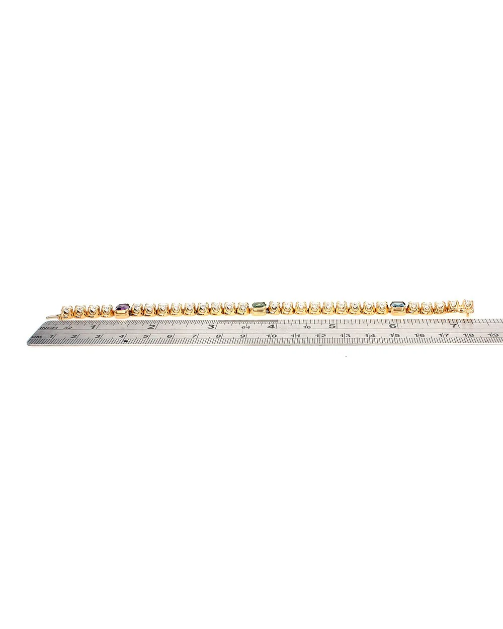 Diamond, Topaz, Amethyst and Green Tourmaline Bracelet - Image 3