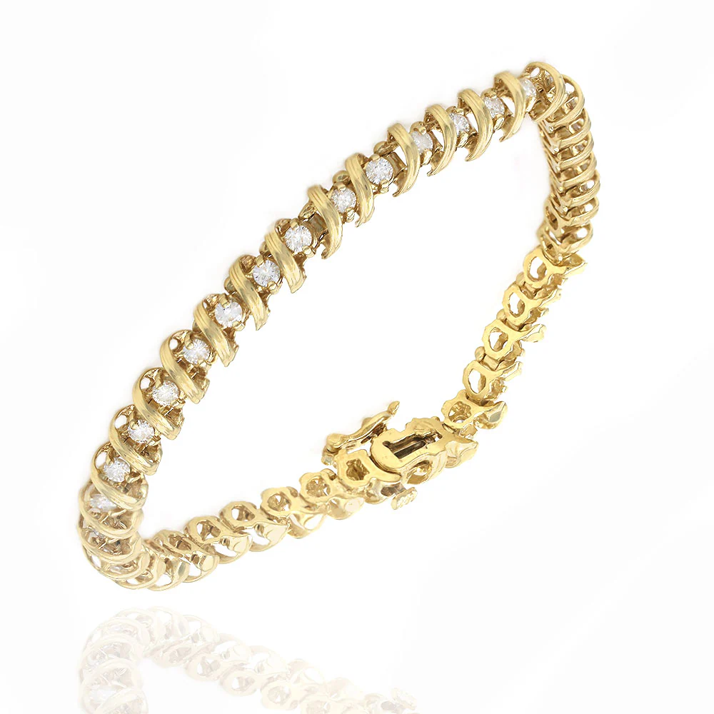 Diamond Twisted S Link Inline Bracelet