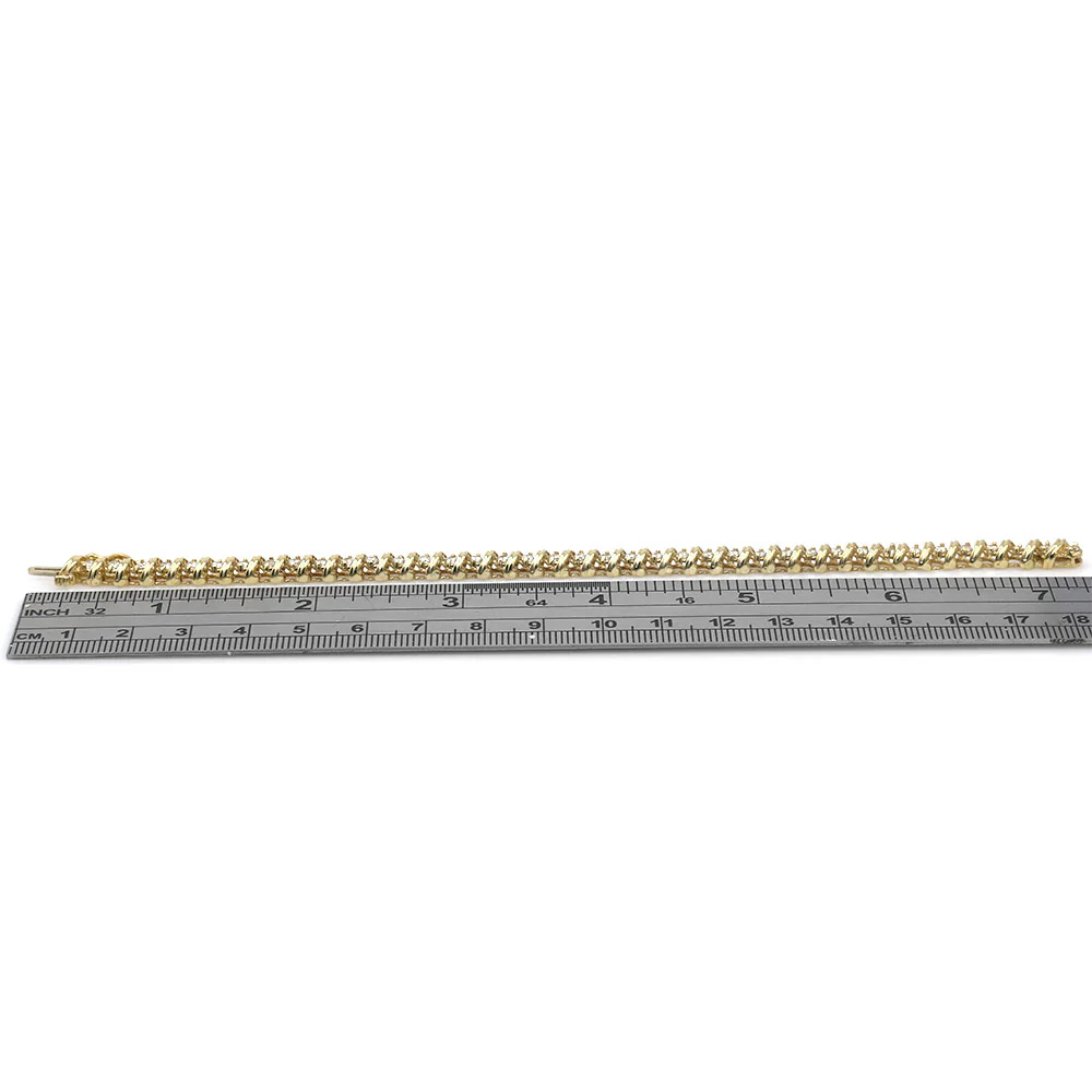 Diamond Twisted S Link Inline Bracelet - Image 3