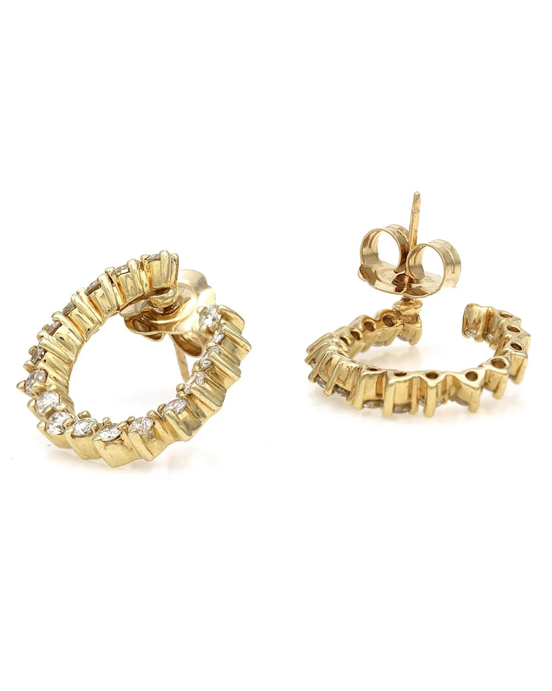 Diamond Twisted Spiral Earrings - Image 2