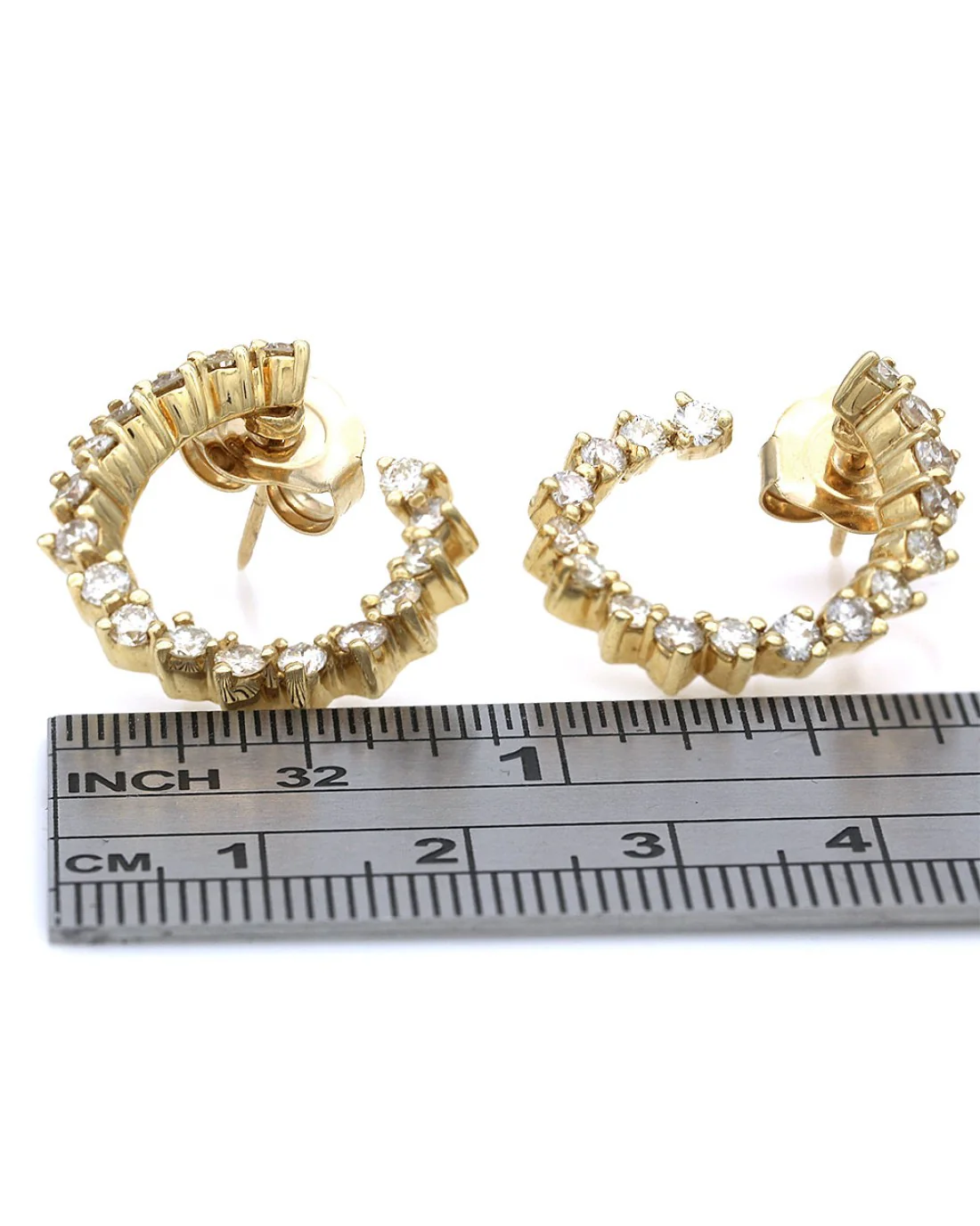 Diamond Twisted Spiral Earrings - Image 3