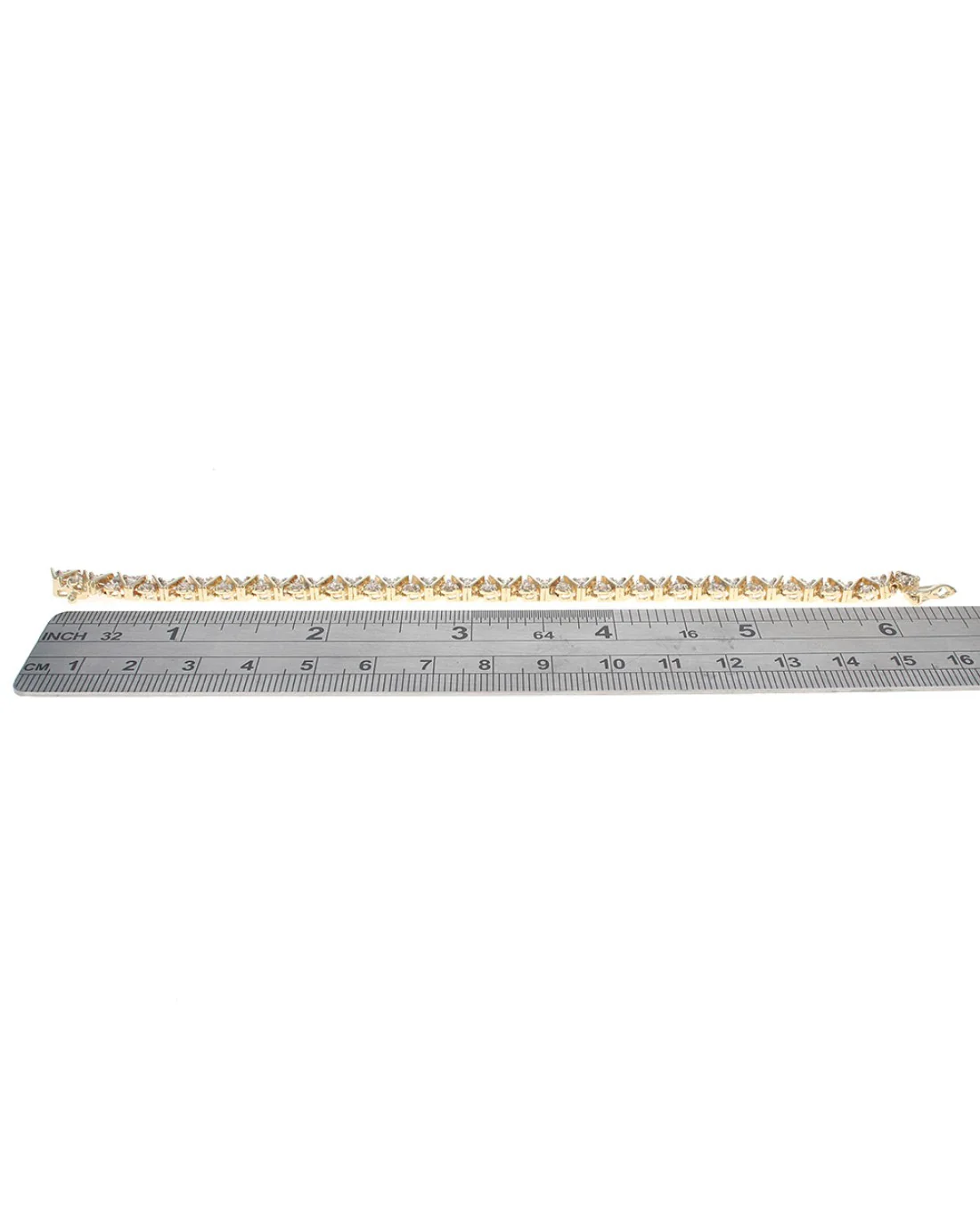 Diamond 'V' Link Bracelet in Yellow Gold - Image 3