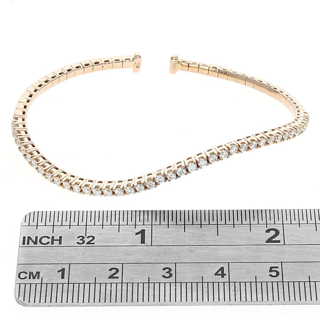 Diamond Wave Cuff Bracelet in Rose Gold - Image 3