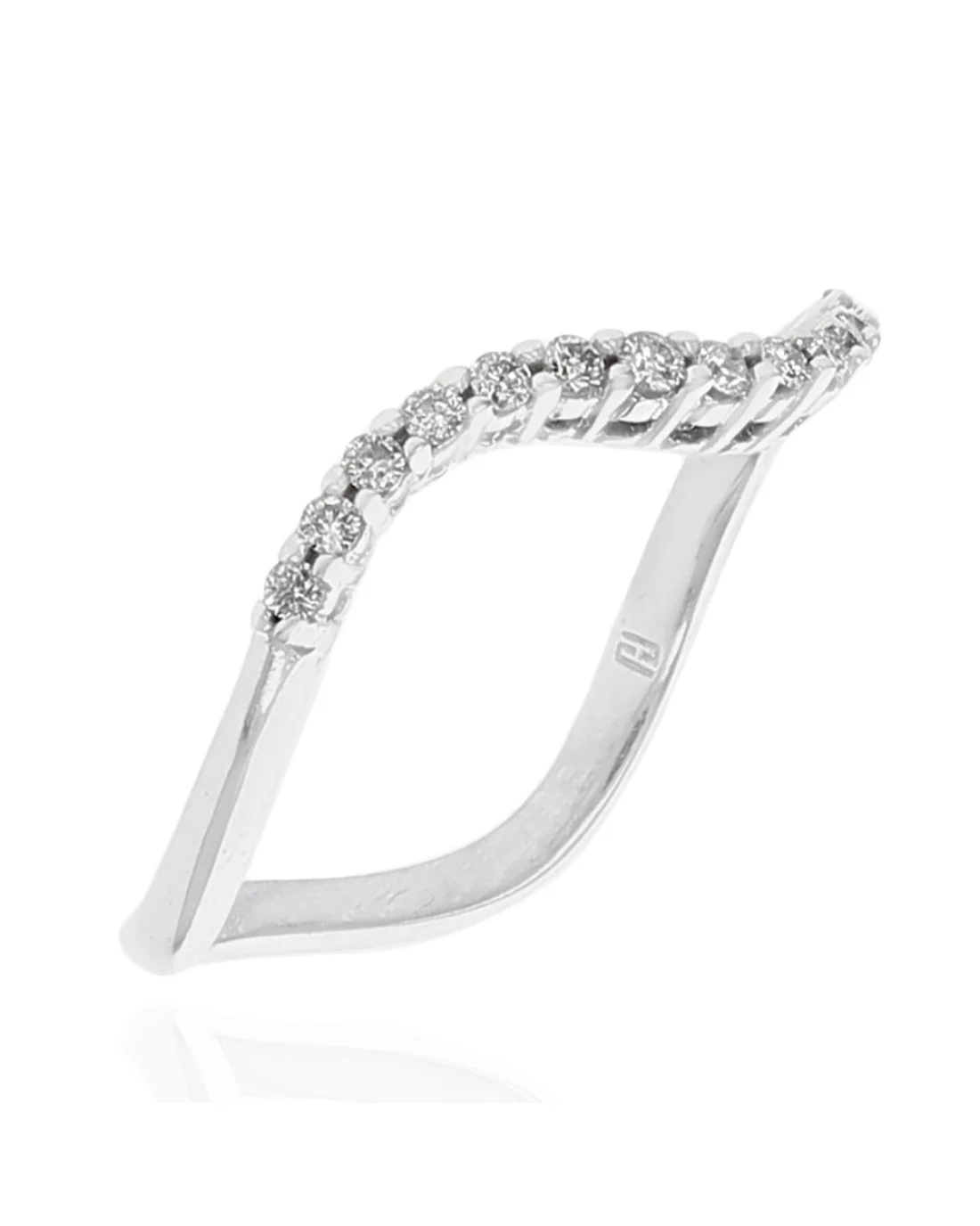Diamond Wave Ring in White Gold