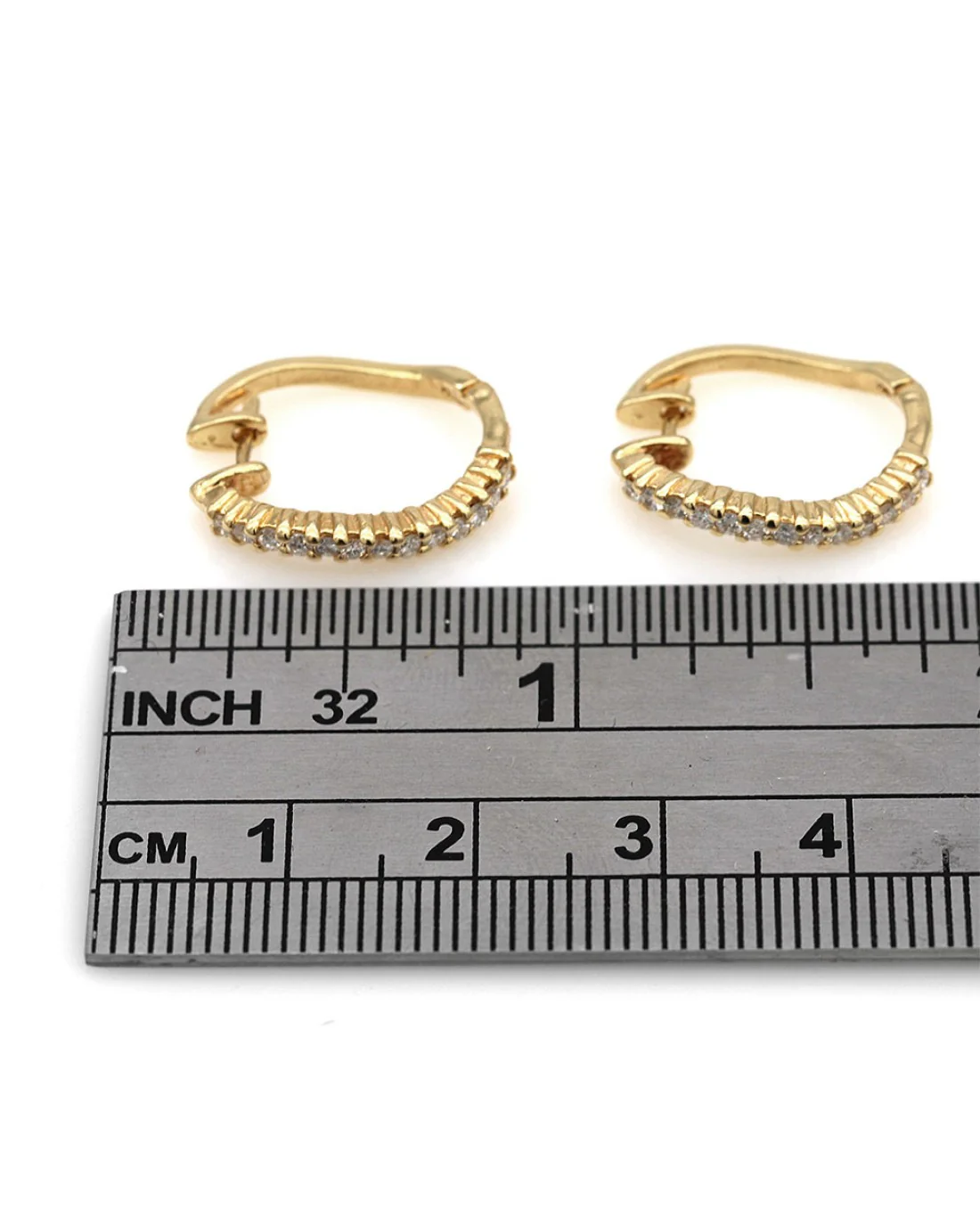 Diamond Wavy Earrings in Yellow Gold - Image 3