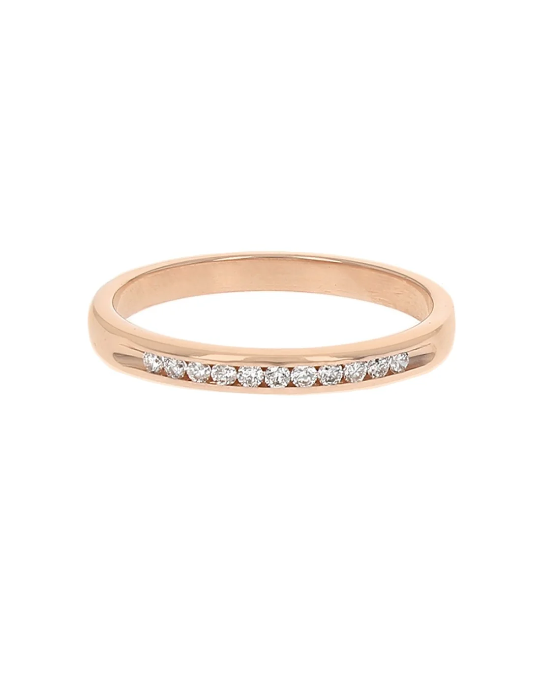 Diamond Wedding Band in Rose Gold - Image 2