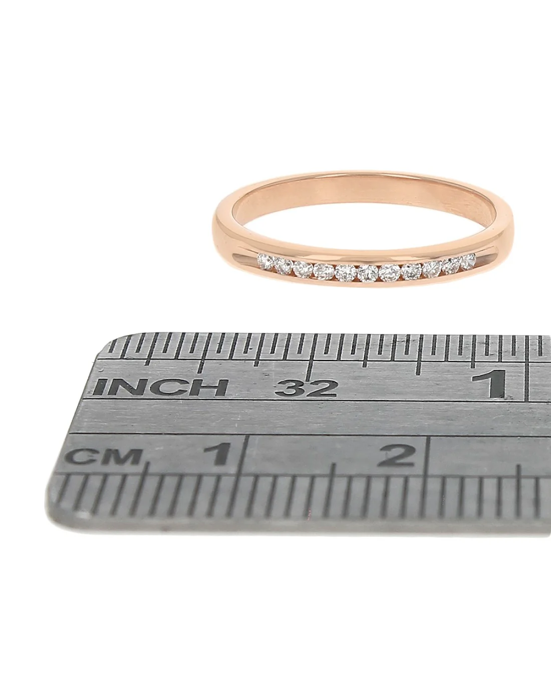 Diamond Wedding Band in Rose Gold - Image 3