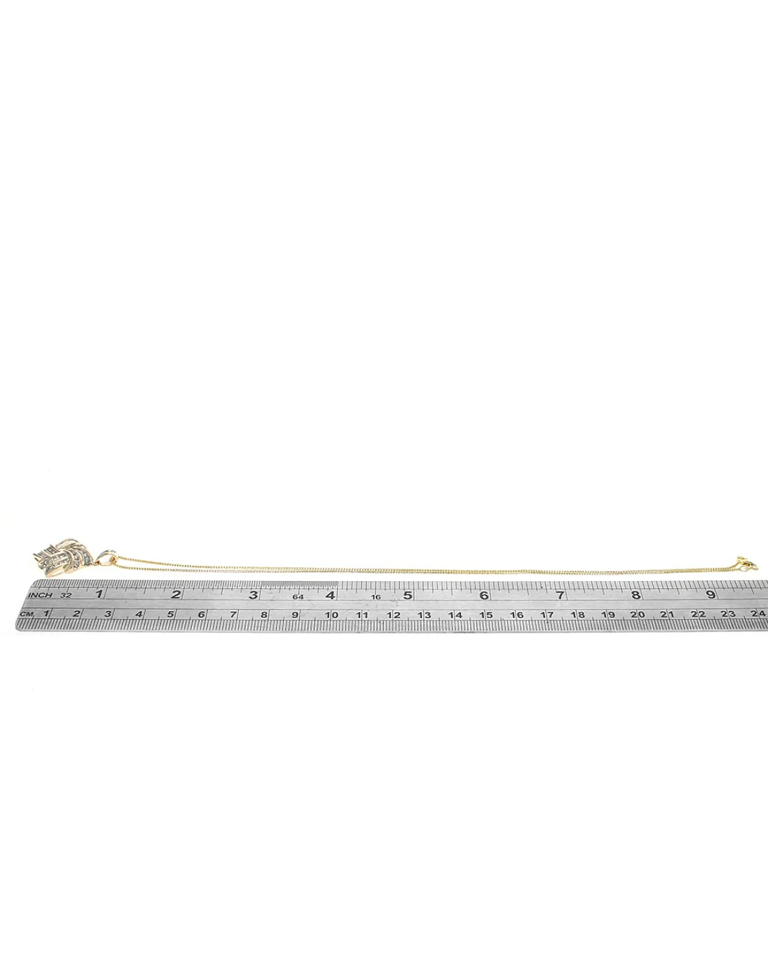 Diamond Woven Square Drop Necklace in White and Yellow Gold - Image 3