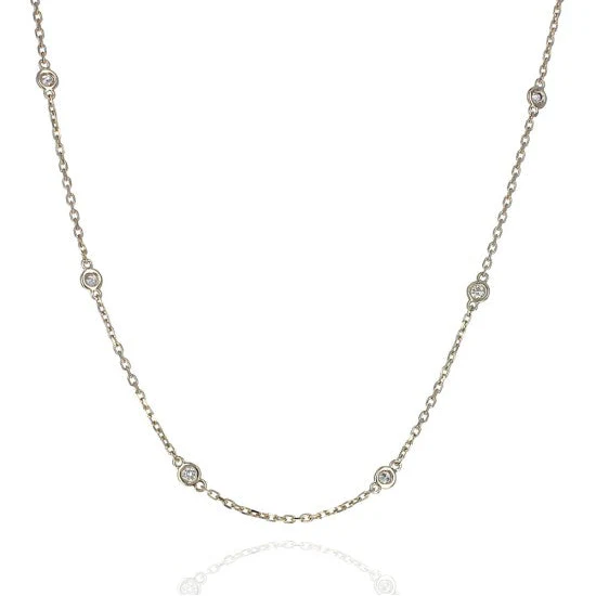 14K Yellow Gold Diamonds by the Yard Necklace