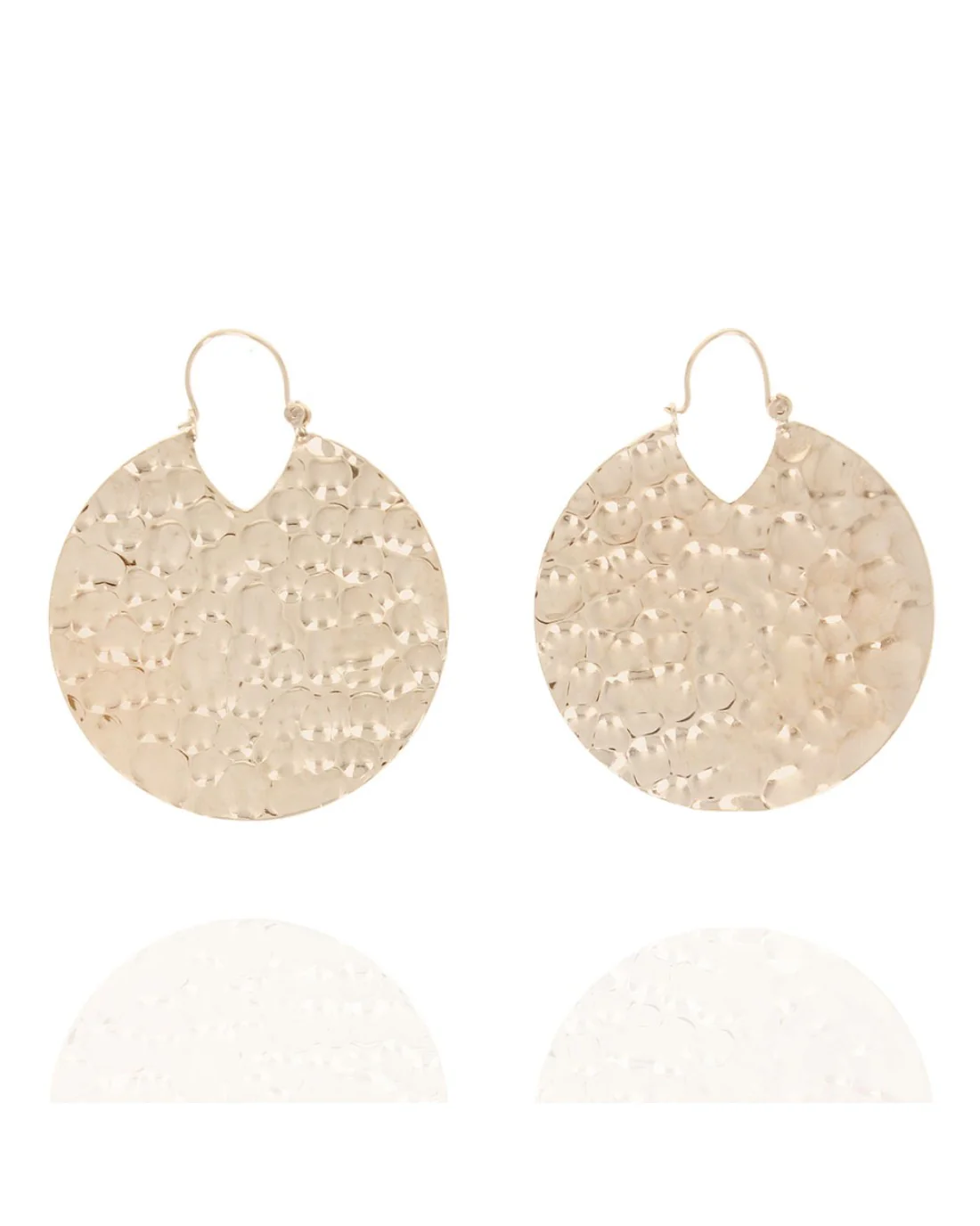 Dimpled Disc Earrings in Gold