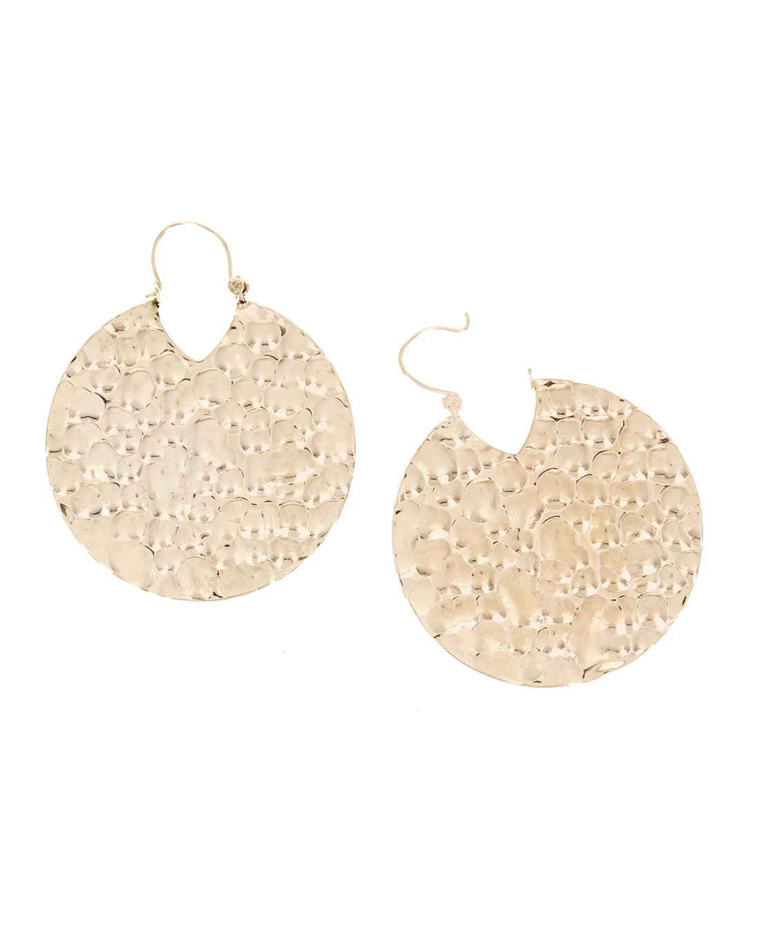 Dimpled Disc Earrings in Gold - Image 2
