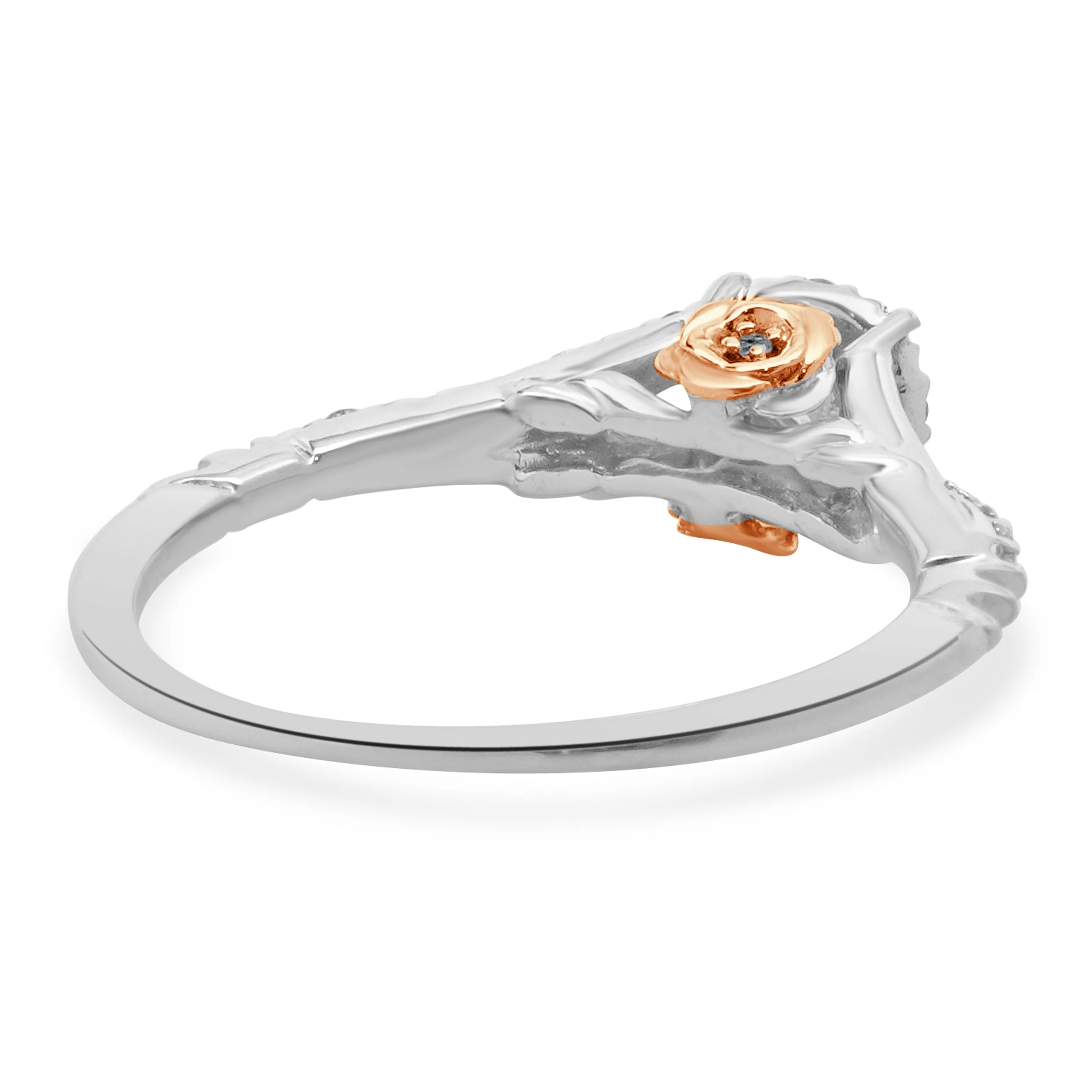 Disney 10 Karat Two Tone Diamond “Rose” Engagement Ring - Image 4