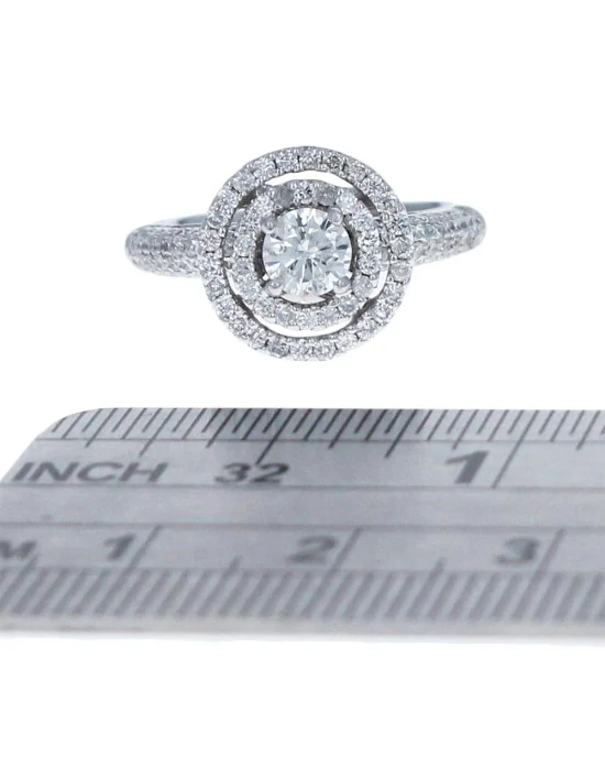 Double Halo Diamond Ring in White Gold - Image 3