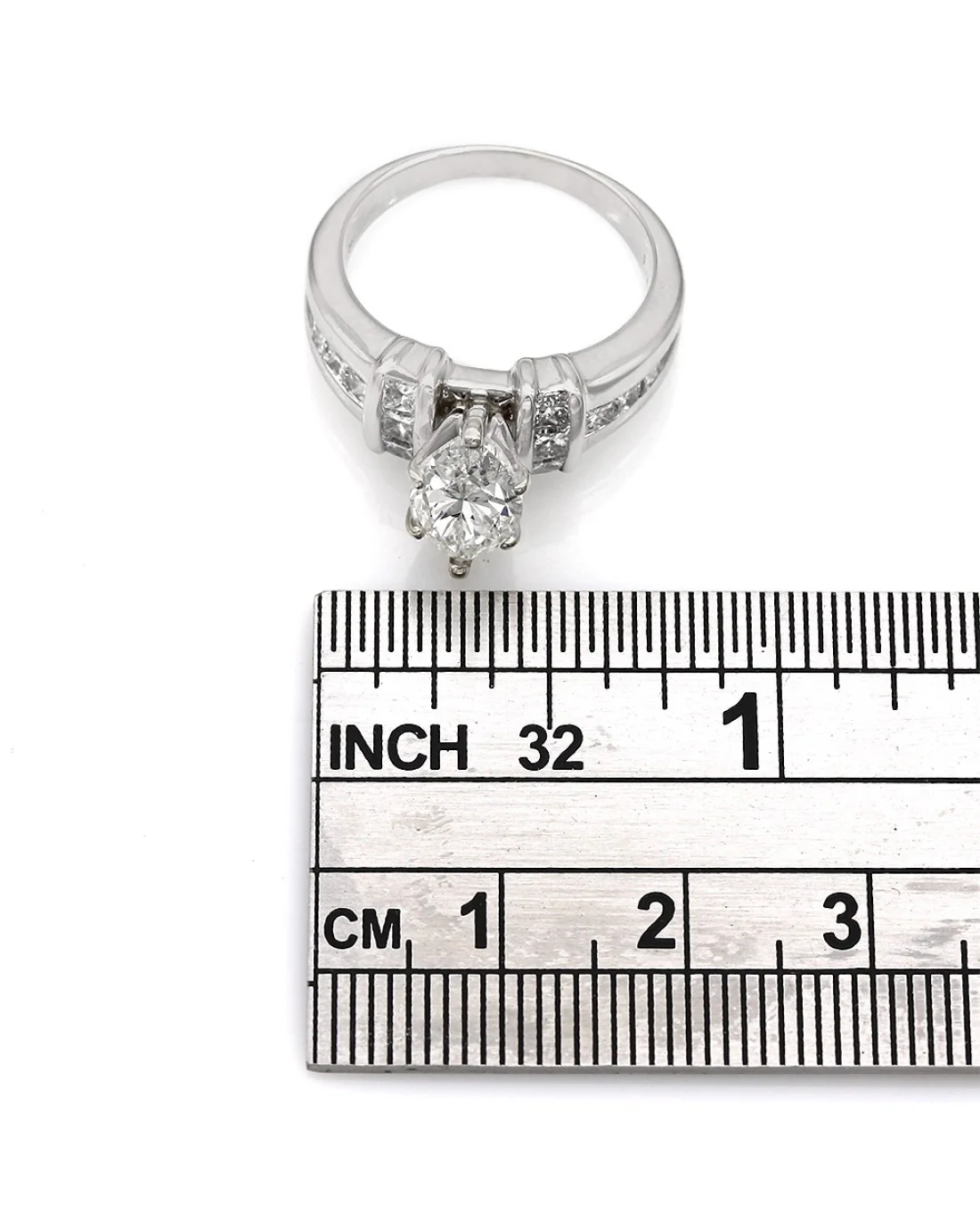 Edwardian 1.49ctw European Cut Diamond Shield Ring in Platinum - Image 4
