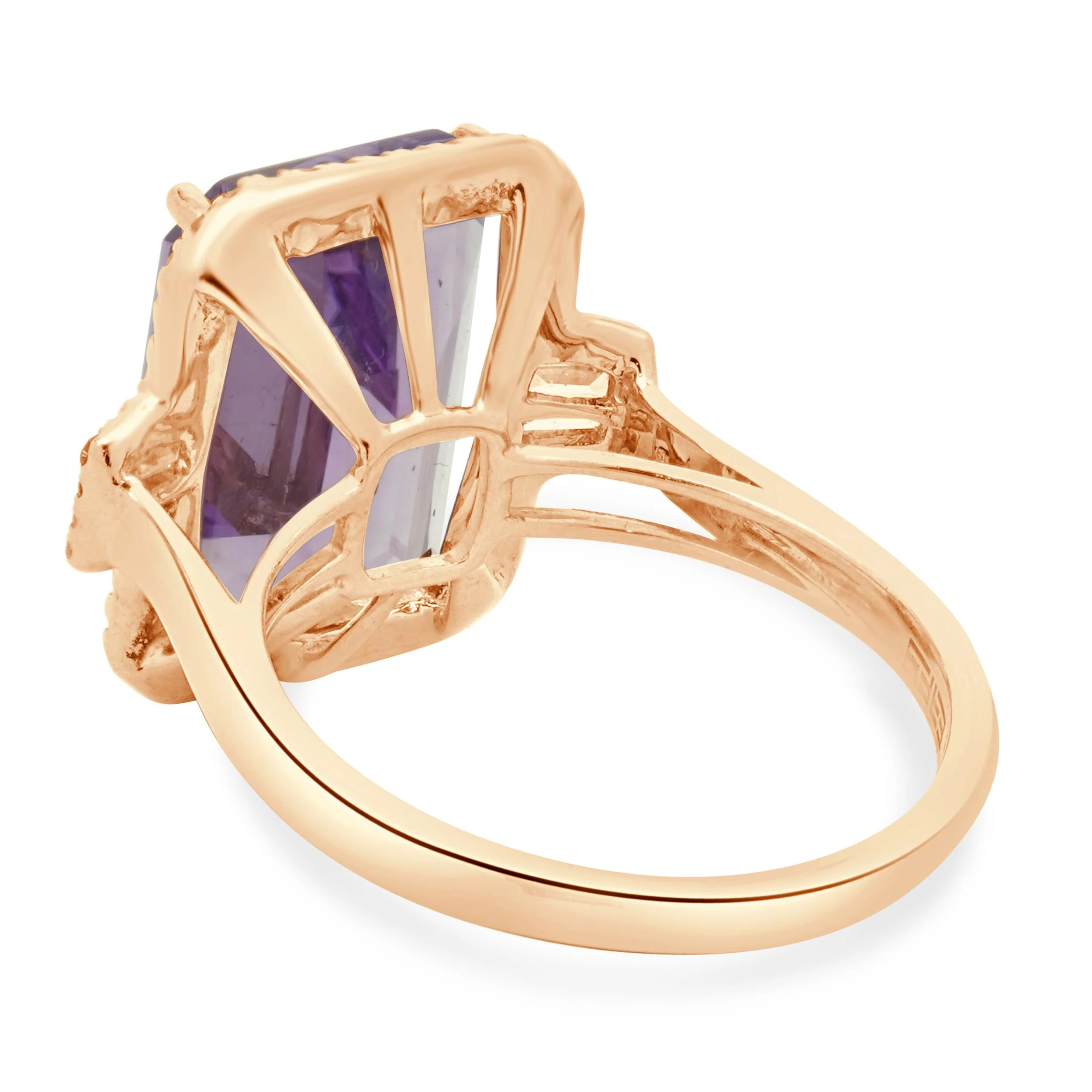 Effy 14 Karat Rose Gold Amethyst and Diamond Ring - Image 4