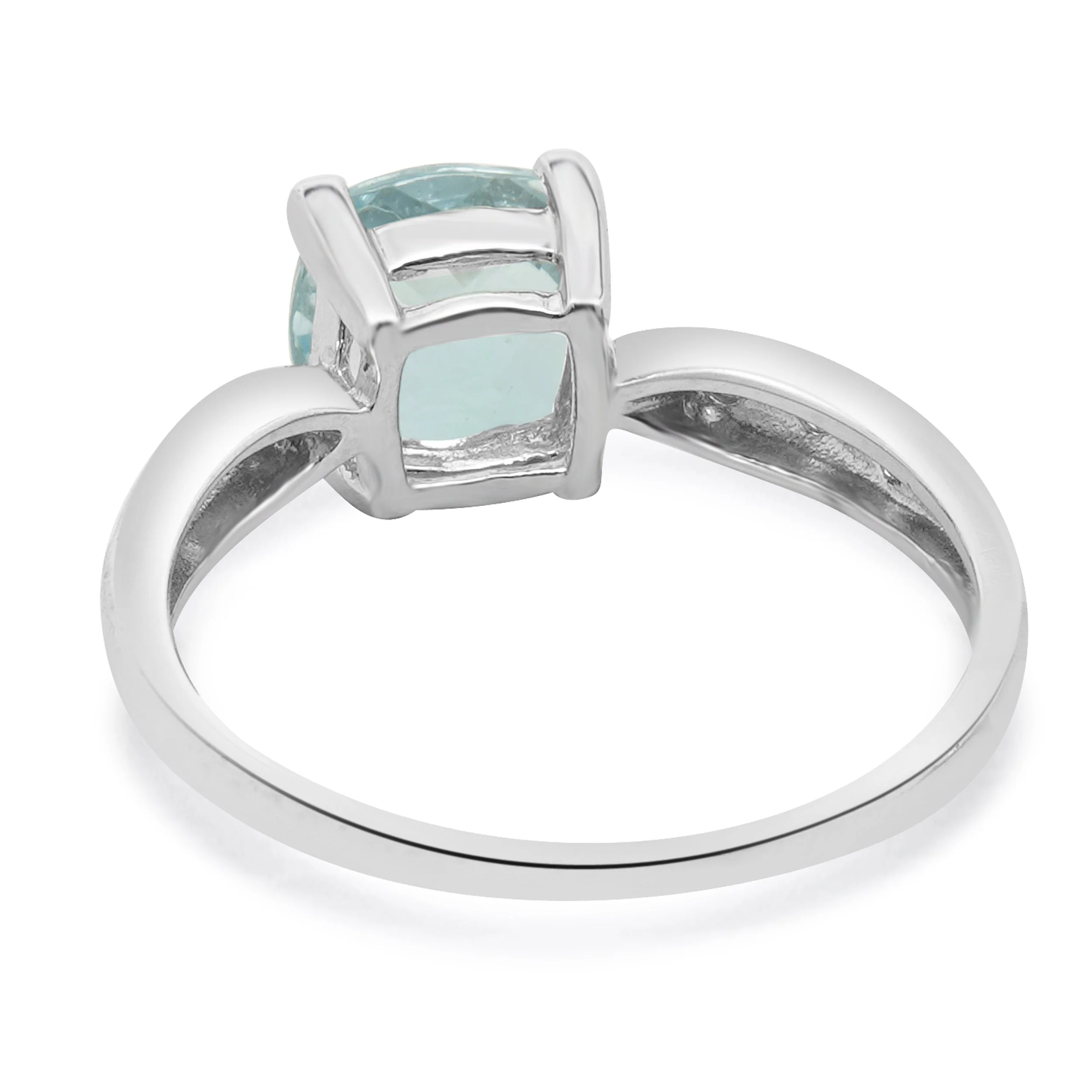 Effy 14 Karat White Gold Aquamarine and Diamond Ring - Image 4