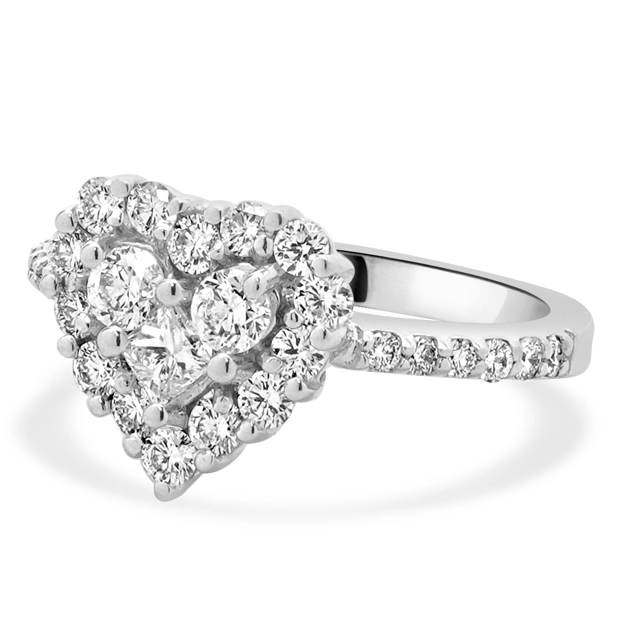 Effy 14 Karat White Gold Diamond Heart Ring - Image 2