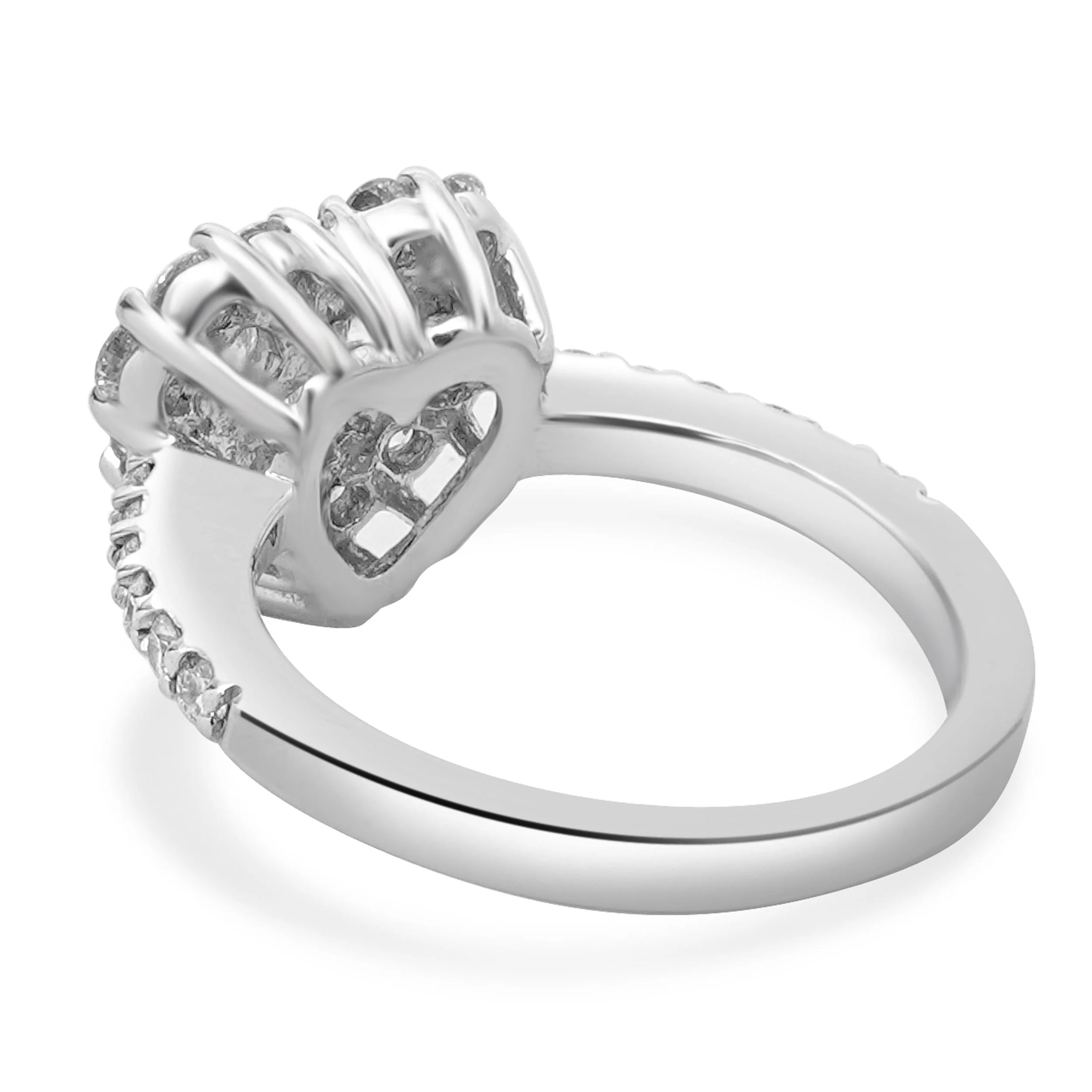 Effy 14 Karat White Gold Diamond Heart Ring - Image 3