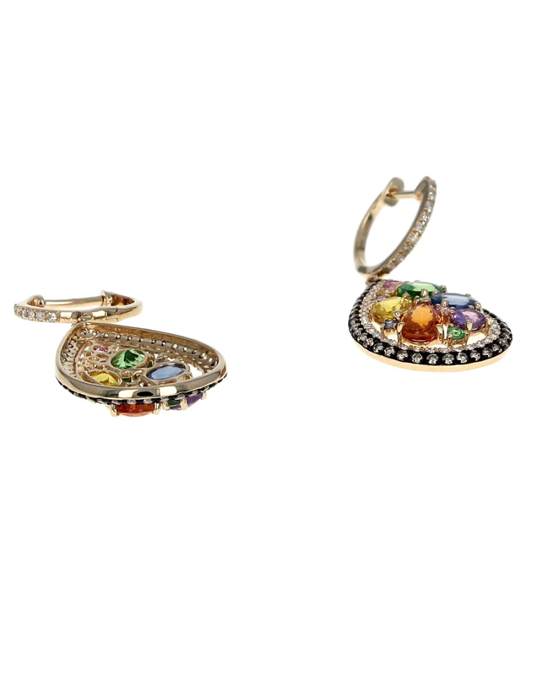 Effy Watercolors Multi Color Sapphire, Tsavorite and Diamond Earrings - Image 2