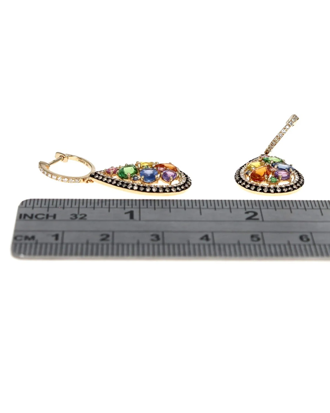 Effy Watercolors Multi Color Sapphire, Tsavorite and Diamond Earrings - Image 3