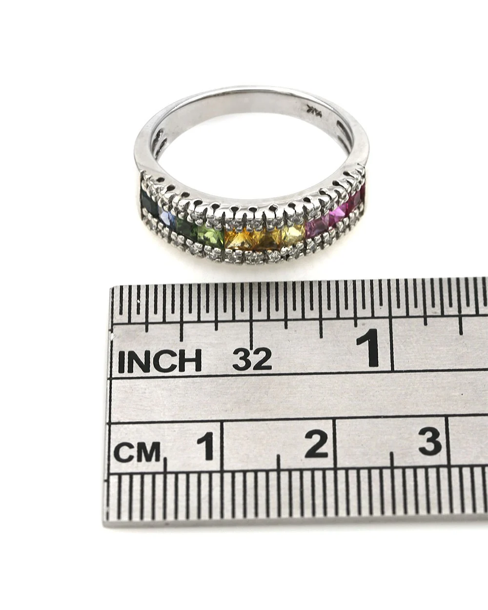 Effy Watercolors Multicolor Sapphire and Diamond Ring in White Gold - Image 3