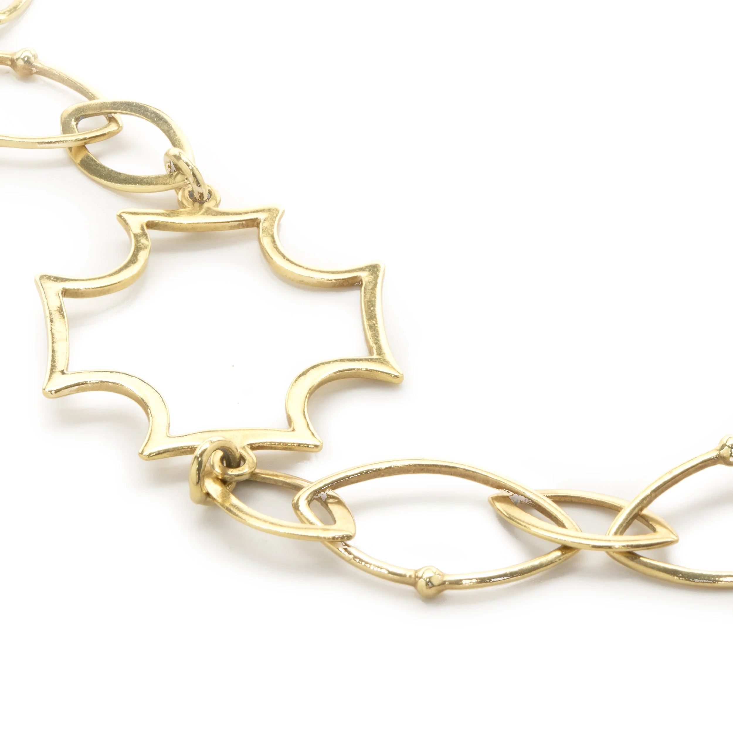 Elizabeth Showers 40 Inch Maltese Cross Handmade Necklace 18k Yellow Gold - Image 2