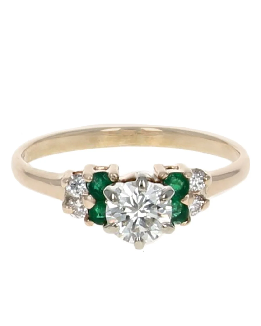 Emerald and Diamond Engagement Ring - Image 2