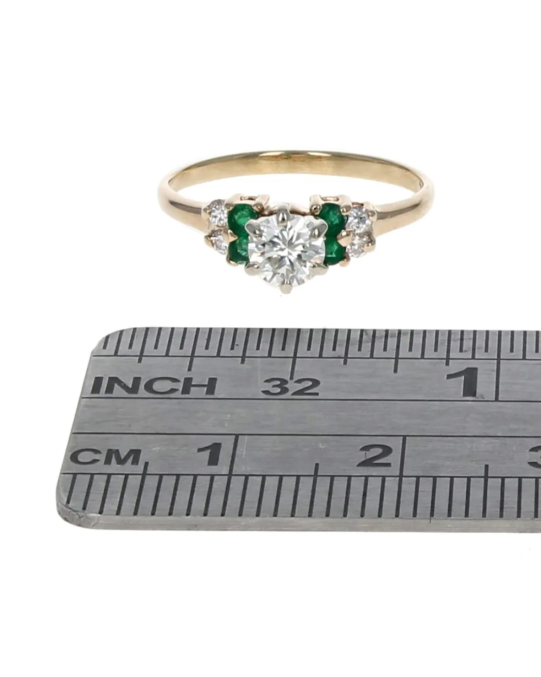 Emerald and Diamond Engagement Ring - Image 3
