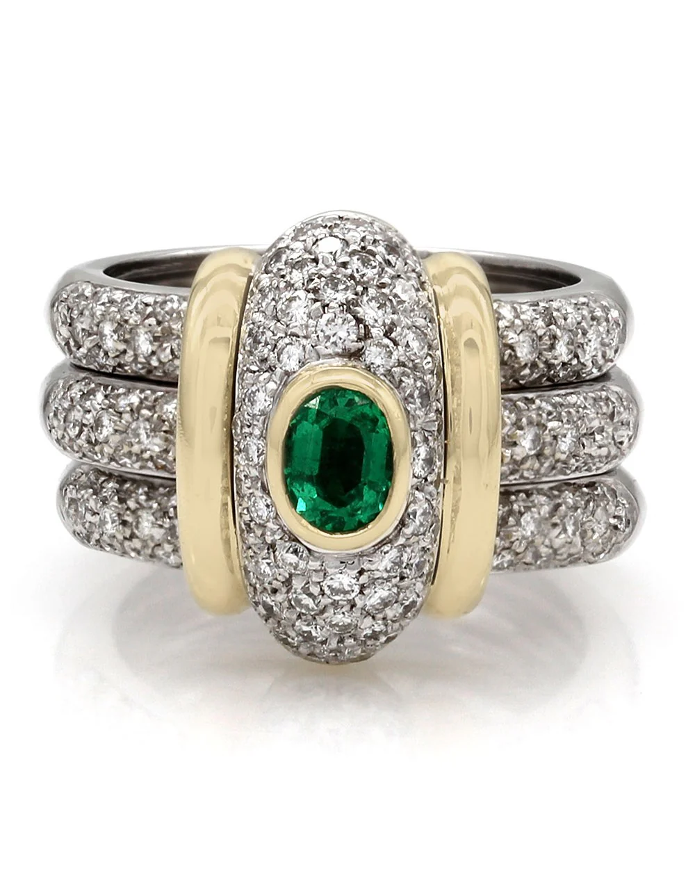 Emerald and Diamond Ring in Gold - Image 2