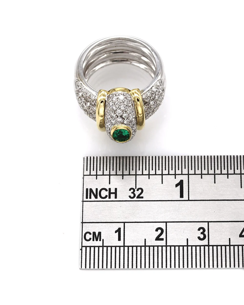Emerald and Diamond Ring in Gold - Image 3