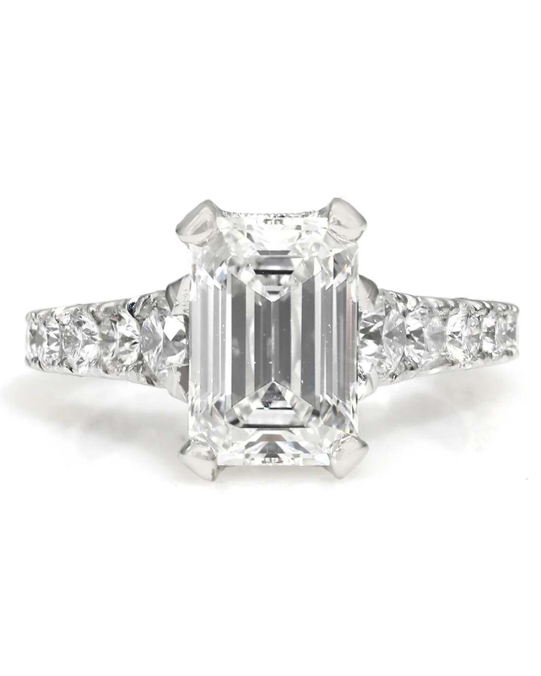 Emerald Cut Diamond Engagement Ring in Platinum - Image 2